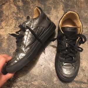 Maison Margiela Gunmetal Silver Low Top Sneakers